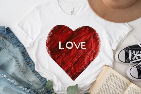 Love Valentine's Day Red Heart PNG Design SVG Angelina750 