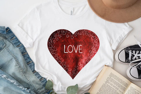 Love Valentine's Day Red Heart PNG Design SVG Angelina750 