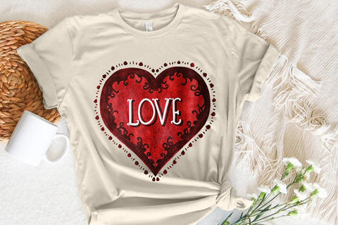 Love Valentine's Day Red Heart PNG Design SVG Angelina750 