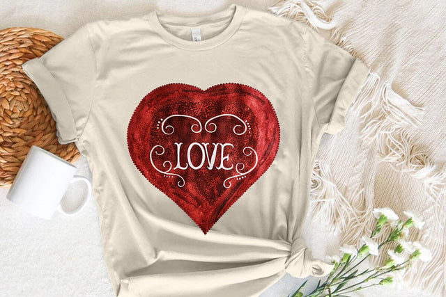 Love Valentine's Day Red Heart PNG Design SVG Angelina750 
