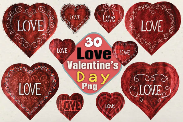 Love Valentine's Day Red Heart PNG Design SVG Angelina750 