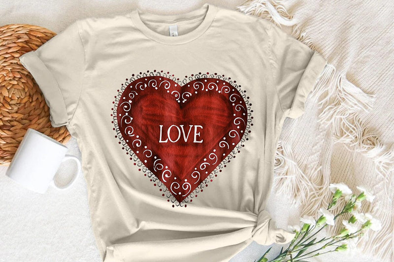 Love Valentine's Day Red Heart PNG Design SVG Angelina750 