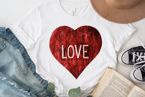 Love Valentine's Day Red Heart PNG Design SVG Angelina750 