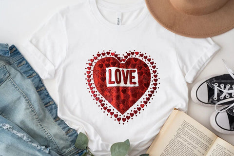 Love Valentine's Day Red Heart PNG Design SVG Angelina750 