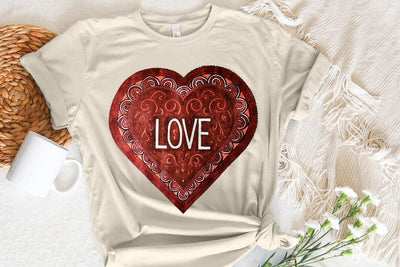 Love Valentine's Day Red Heart PNG Design SVG Angelina750 