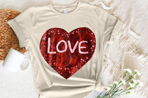 Love Valentine's Day Red Heart PNG Design SVG Angelina750 