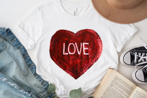 Love Valentine's Day Red Heart PNG Design SVG Angelina750 