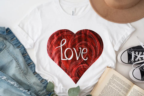 Love Valentine's Day Red Heart PNG Design SVG Angelina750 