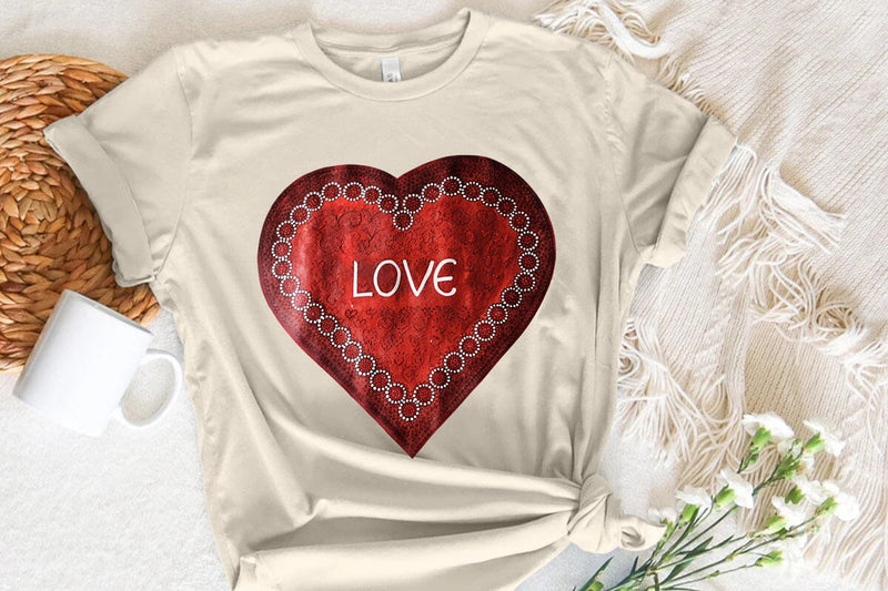 Love Valentine's Day Red Heart PNG Design SVG Angelina750 