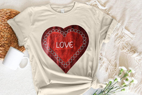 Love Valentine's Day Red Heart PNG Design SVG Angelina750 