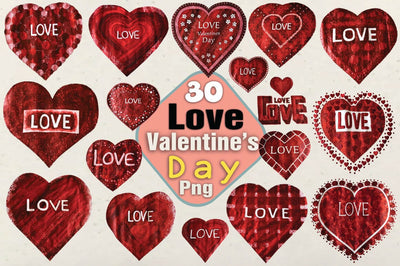 Love Valentine's Day Red Heart PNG Design Zip SVG Angelina750 