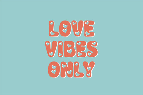 Love Vibes Font - Groovy Font, Heart Font OTF, SVG, Valentines Day Font, Cute Retro Font, Cricut Font, Procreate Fonts, Love Letters SVG TonisArtStudio 