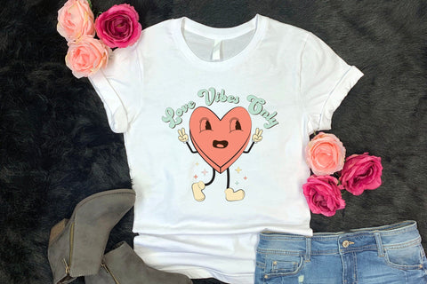Love Vibes Only | Retro Valentine Sublimation Sublimation CraftLabSVG 