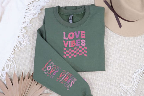 Love vibes SVG Design, Valentine's Day Sleeve SVG SVG Regulrcrative 