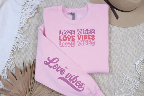 Love vibes SVG Design, Valentine's Day Sleeve SVG SVG Regulrcrative 