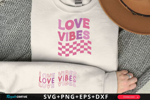 Love vibes SVG Design, Valentine's Day Sleeve SVG SVG Regulrcrative 