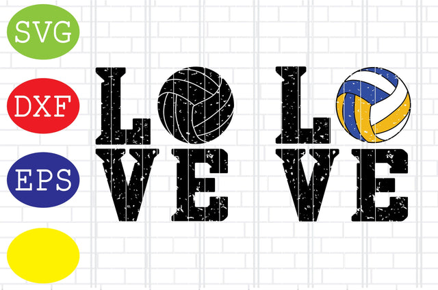 Love Volleyball Svg, Volleyball Svg, Volleyball Cut Files, Game Day Svg, Jpg, Eps, Dxf Files SVG DigitalSvgFiles 