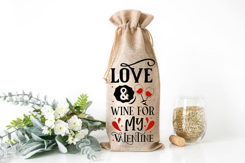 Love & wine for my valentine SVG design SVG Regulrcrative 