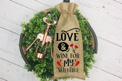 Love & wine for my valentine SVG design SVG Regulrcrative 