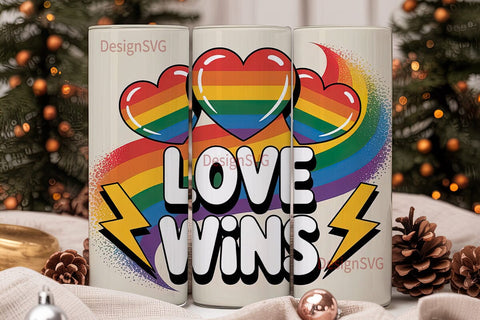 Love Wins 20oz Tumbler Wrap Sublimation DesignSVG 