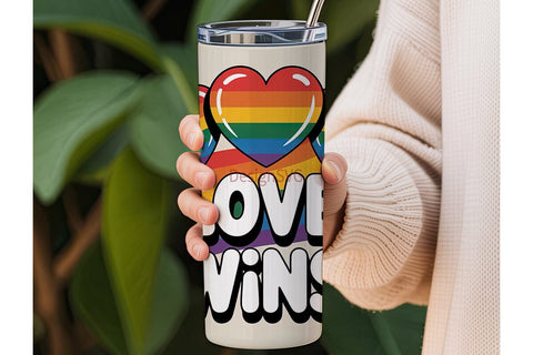 Love Wins 20oz Tumbler Wrap Sublimation DesignSVG 