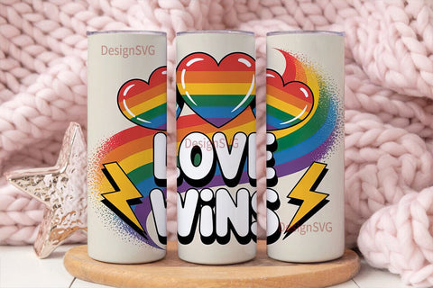 Love Wins 20oz Tumbler Wrap Sublimation DesignSVG 