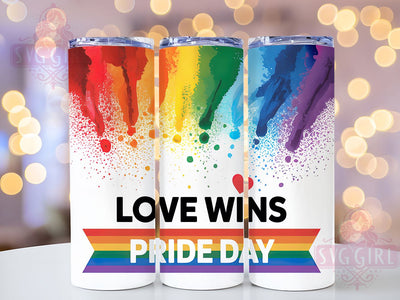 Love Wins Pride 20oz Tumbler, Love Wins, Pride Day, Tumbler Wrap, Sublimation Design, 20oz Tumbler, LGBTQ Pride Sublimation SvggirlplusArt 