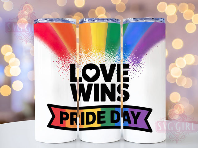 Love Wins Pride 20oz Tumbler, Love Wins, Pride Day, Tumbler Wrap, Sublimation Design, 20oz Tumbler, LGBTQ Pride Sublimation SvggirlplusArt 