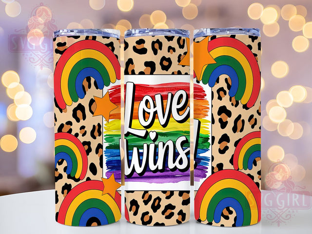 Love Wins Rainbow Western Pride Tumbler Wrap, LGBTQ Western Pride Cup, Western Pride Tumbler, Rainbow Western Wrap, Sublimation Pride Tumbler, 20Oz Pride Drinkware, Love Wins Rainbow Cup Sublimation SvggirlplusArt 
