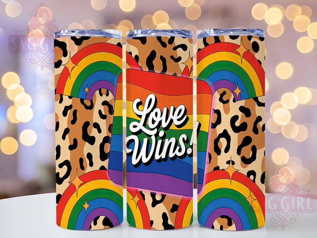 Love Wins Rainbow Western Pride Tumbler Wrap, LGBTQ Western Pride Cup, Western Pride Tumbler, Rainbow Western Wrap, Sublimation Pride Tumbler, 20Oz Pride Drinkware, Love Wins Rainbow Cup Sublimation SvggirlplusArt 