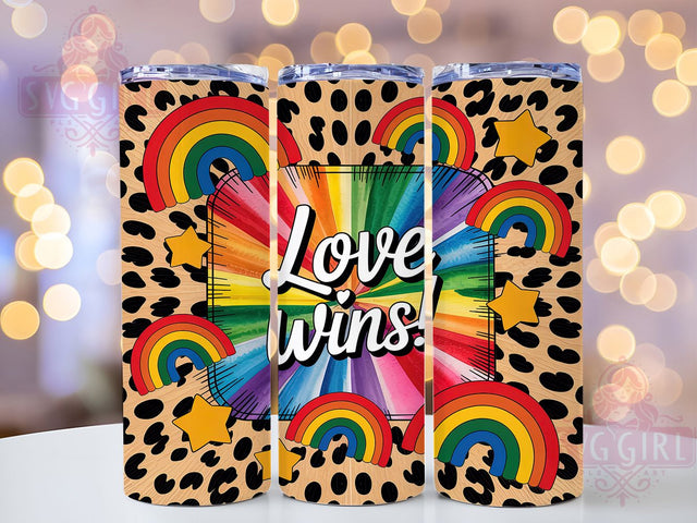 Love Wins Rainbow Western Pride Tumbler Wrap, LGBTQ Western Pride Cup, Western Pride Tumbler, Rainbow Western Wrap, Sublimation Pride Tumbler, 20Oz Pride Drinkware, Love Wins Rainbow Cup Sublimation SvggirlplusArt 
