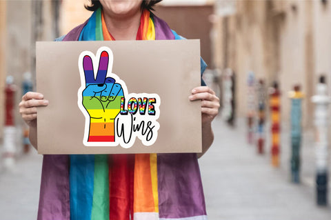 Love wins Sticker Design Sublimation Regulrcrative 