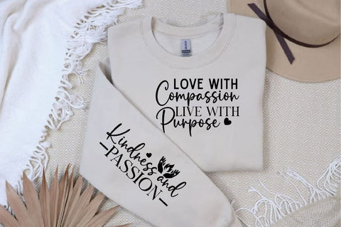 Love with Compassion Live with Purpose Sleeve SVG Design, Christian Sleeve SVG, Faith SVG Design, Jesus Sleeve SVG, Religious Sleeve SVG SVG Regulrcrative 