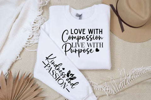 Love with Compassion Live with Purpose Sleeve SVG Design, Christian Sleeve SVG, Faith SVG Design, Jesus Sleeve SVG, Religious Sleeve SVG SVG Regulrcrative 