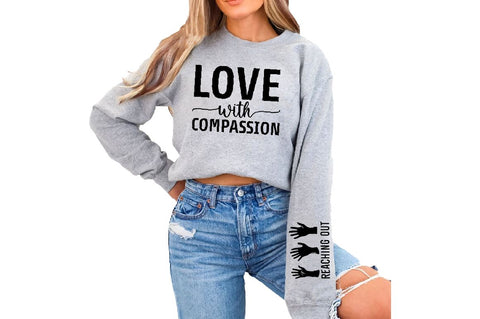 Love with Compassion Sleeve SVG Design, Christian Sleeve SVG, Faith SVG Design, Jesus Sleeve SVG SVG Regulrcrative 