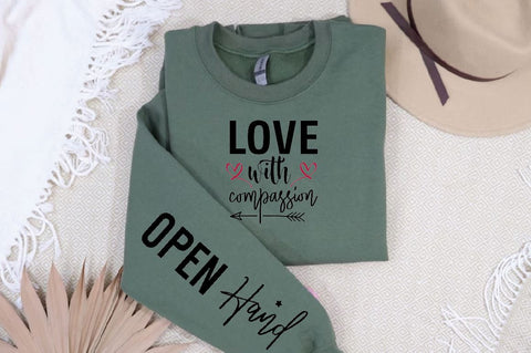 Love with compassion Sleeve SVG Design, Christian Sleeve SVG, Faith SVG Design, Jesus Sleeve SVG SVG Regulrcrative 