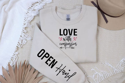 Love with compassion Sleeve SVG Design, Christian Sleeve SVG, Faith SVG Design, Jesus Sleeve SVG SVG Regulrcrative 
