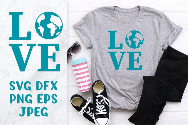 Love with globe SVG. Earth Day shirt design SVG LaBelezoka 