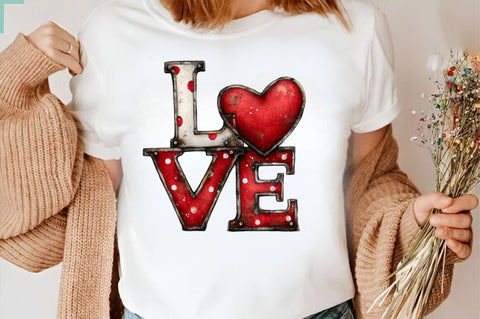 Love with Red Heart PNG Sublimation SVGArt 