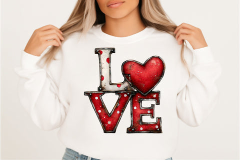Love with Red Heart PNG Sublimation SVGArt 