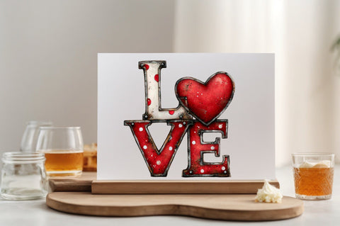 Love with Red Heart PNG Sublimation SVGArt 