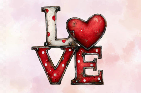 Love with Red Heart PNG Sublimation SVGArt 