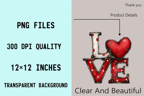 Love with Red Heart PNG Sublimation SVGArt 
