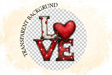 Love with Red Heart PNG Sublimation SVGArt 