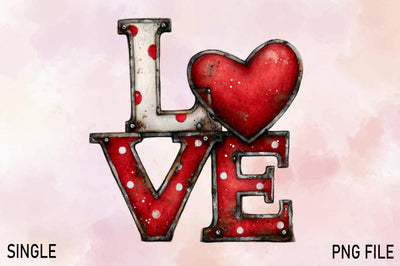 Love with Red Heart PNG Sublimation SVGArt 