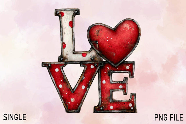 Love with Red Heart PNG Sublimation SVGArt 