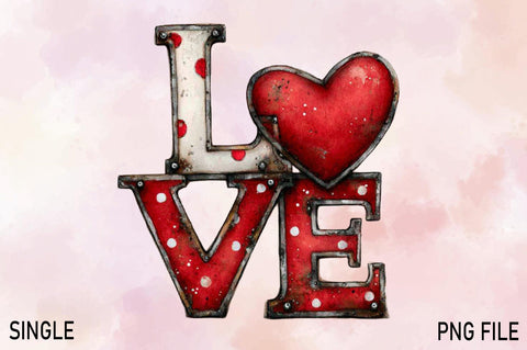 Love with Red Heart PNG Sublimation SVGArt 