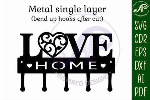 Love word Key holder designs for wood and metal SVG APInspireddesigns 
