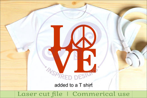 Love word with peace sign wall art sign. SVG APInspireddesigns 