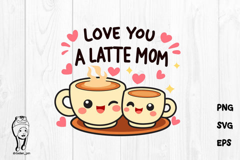 Love You A Latte Mom Cute Coffee SVG SVG dadan_pm 